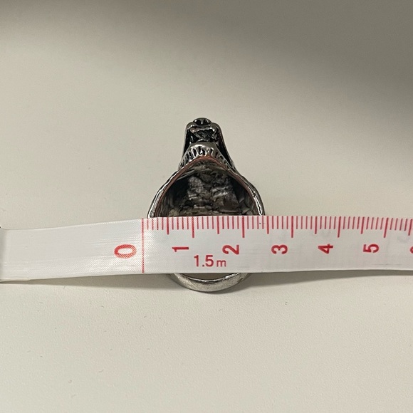 Brand New Unisex Size 2-2.5 Goethe Style Ring Stainless Steel Red-Eye Skull - Picture 9 of 10